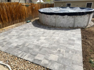 Patio installation with Landscaping and sprinkler system